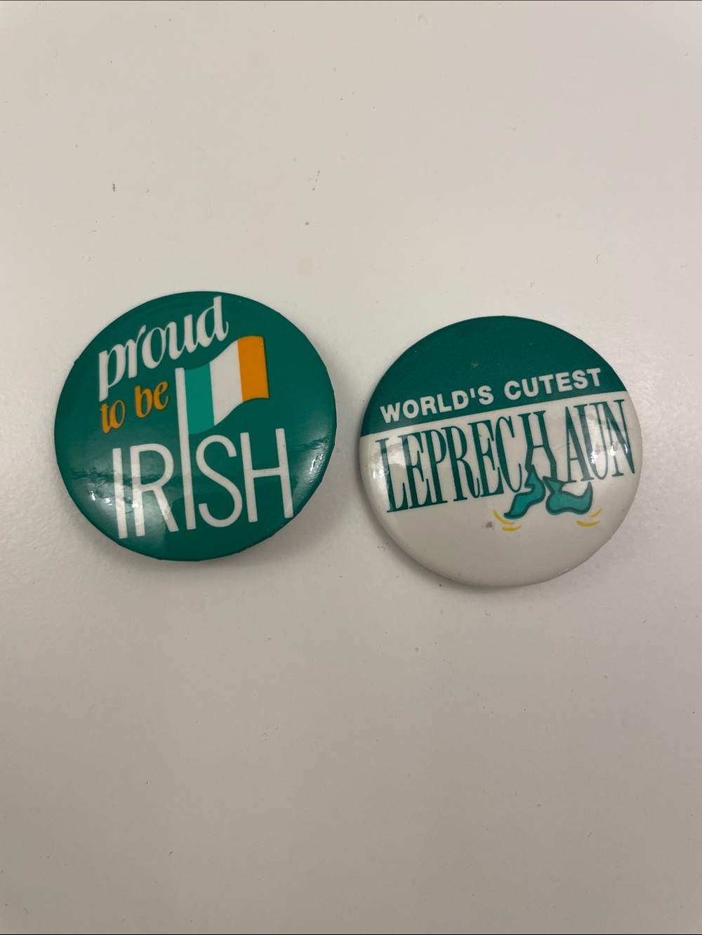St. Patrick's Day Irish Pride Button Set - Green and White